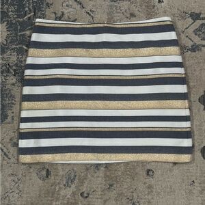 J Crew Shiny Striped Mini Skirt Size 2